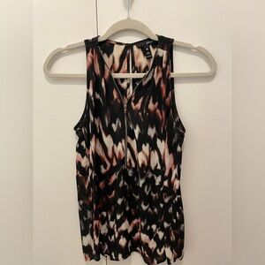 Aqua Black and Pink Patterned Top